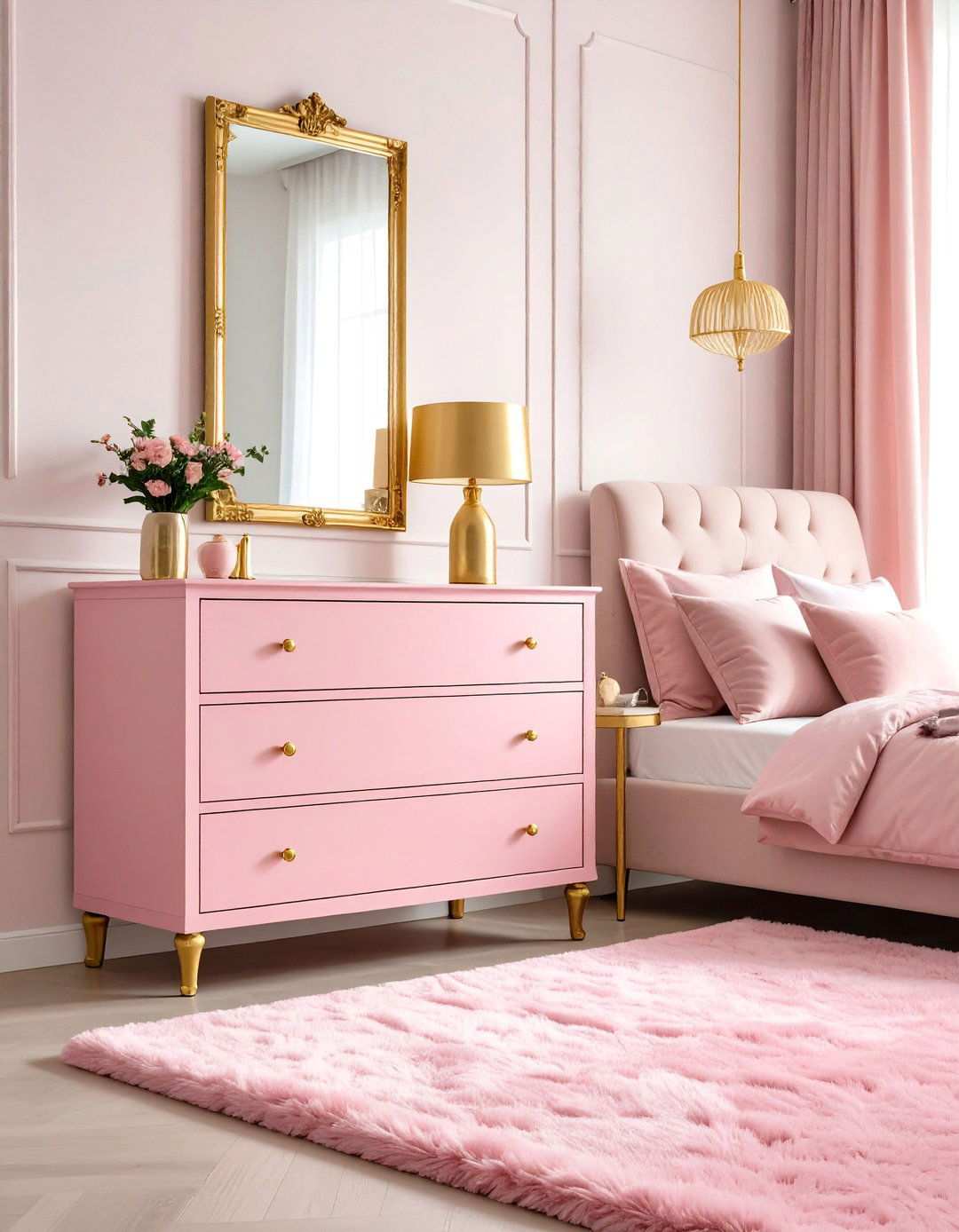 Luxurious Gold Accent Barbie Room - 20 Barbie Room Ideas