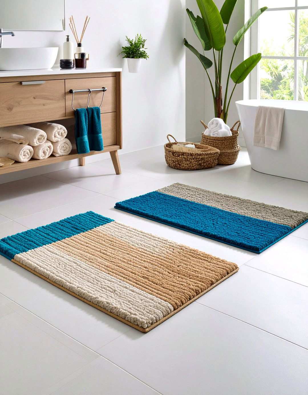Machine Washable Two Piece Bathroom Rug - 20 Bathroom Rug Ideas