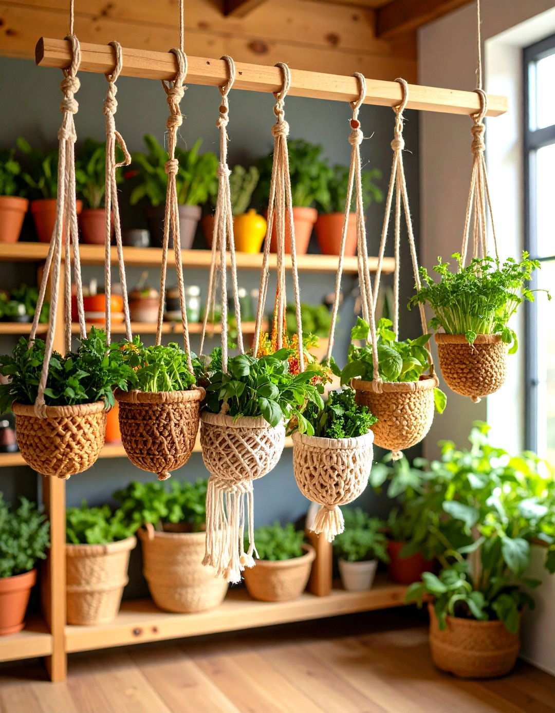 Macrame Hanger Texture Layer Kitchen - 20 70s Kitchen Ideas