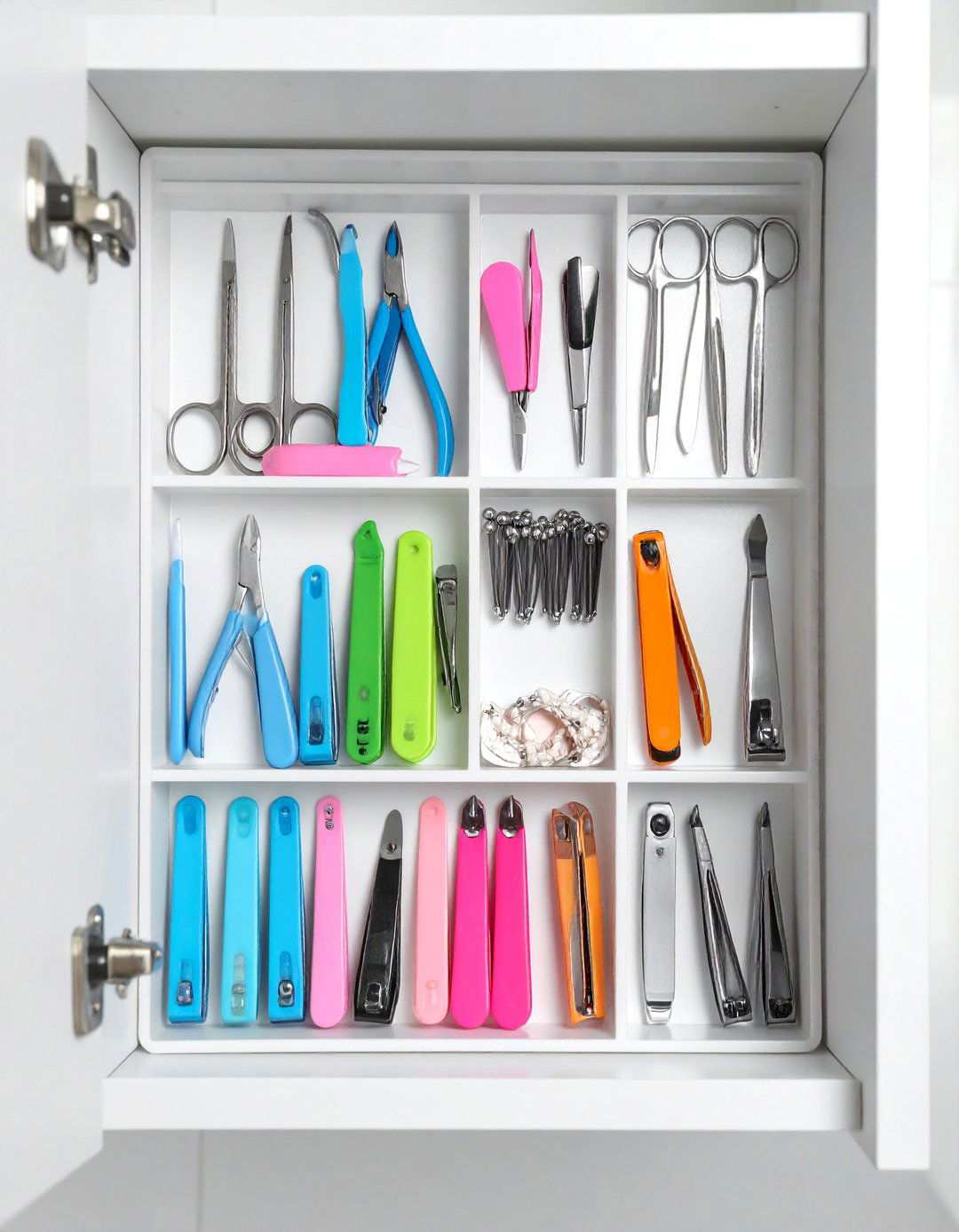 Magnetic Strips Corral Small Tools in Bathroom Storage - 20 Bathroom Storage Ideas