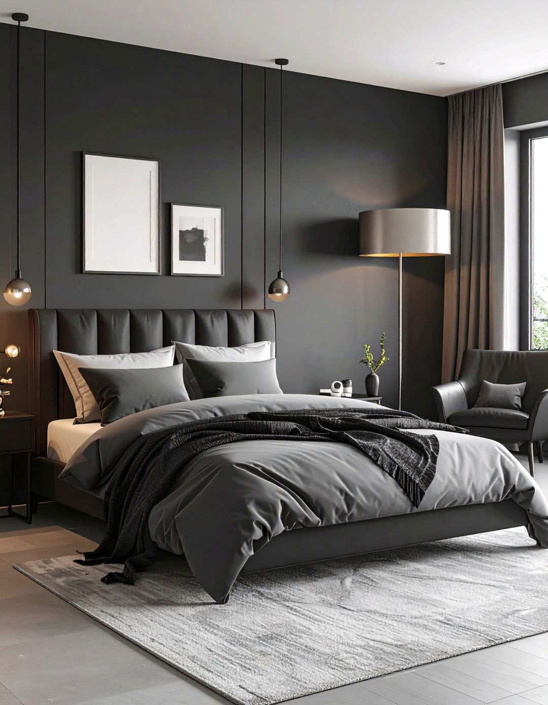 Masculine Matte Black Tones with Brushed Steel Silver - 20 Black and Silver Bedroom Ideas