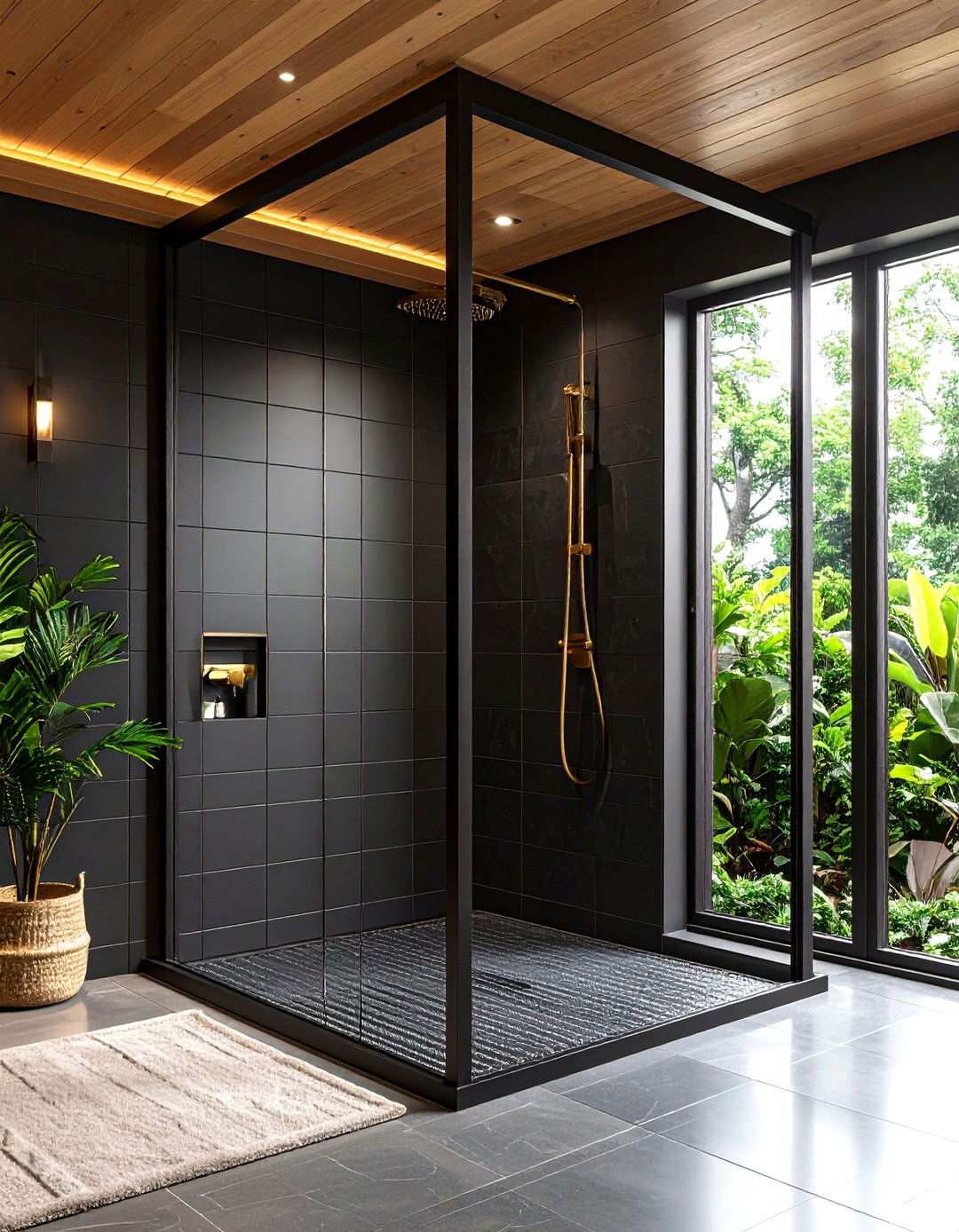 Matte Black Subway Tiles Deliver Industrial Chic - 20 Bathroom Tile Ideas