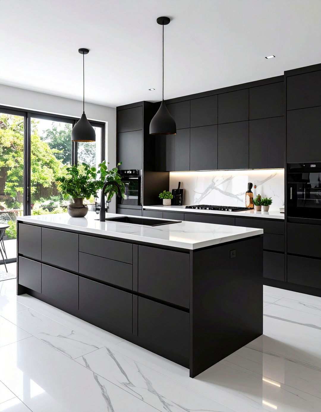 Matte vs Gloss Finishes on Black Kitchen Cabinets - 20 Black Kitchen Cabinets With White Countertops