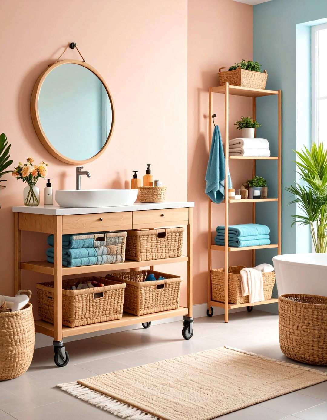 Maximize Apartment Bathroom Storage with Multi Functional Furniture - 20 Apartment Bathroom Ideas