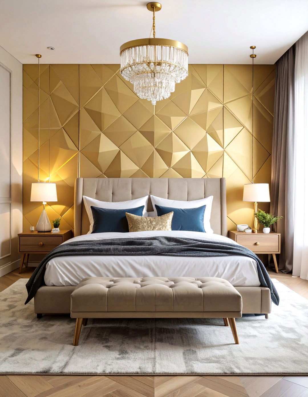 Metallic Bedroom Wallpaper for Subtle Glamour - 20 Bedroom Wallpaper Ideas