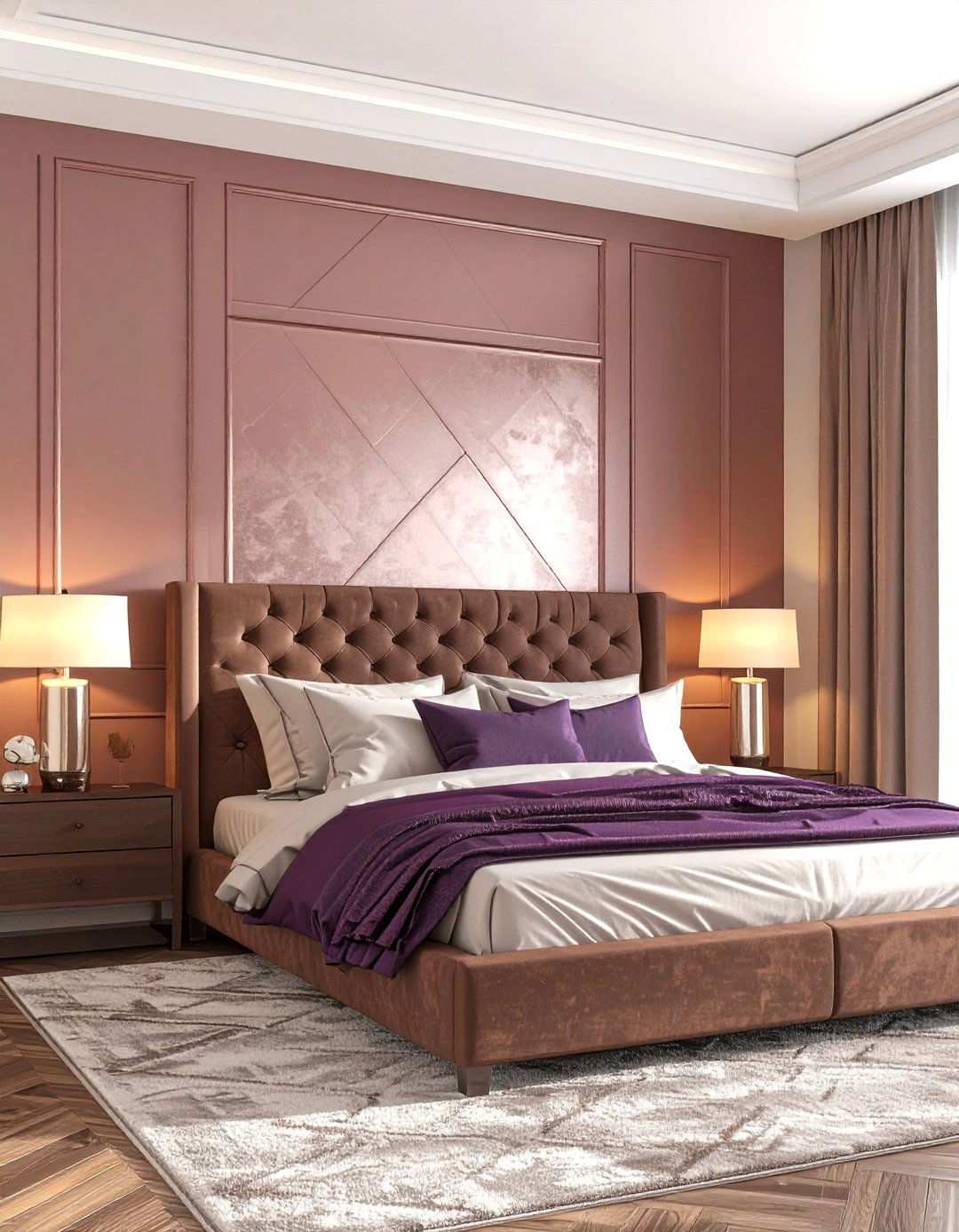 Metallic Paint Accent Wall - 20 Bedroom Accent Wall Ideas