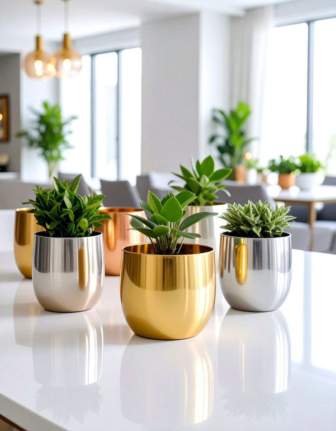 Metallic Painted Pot Luxurious Shine - 20 Painted Pot Ideas