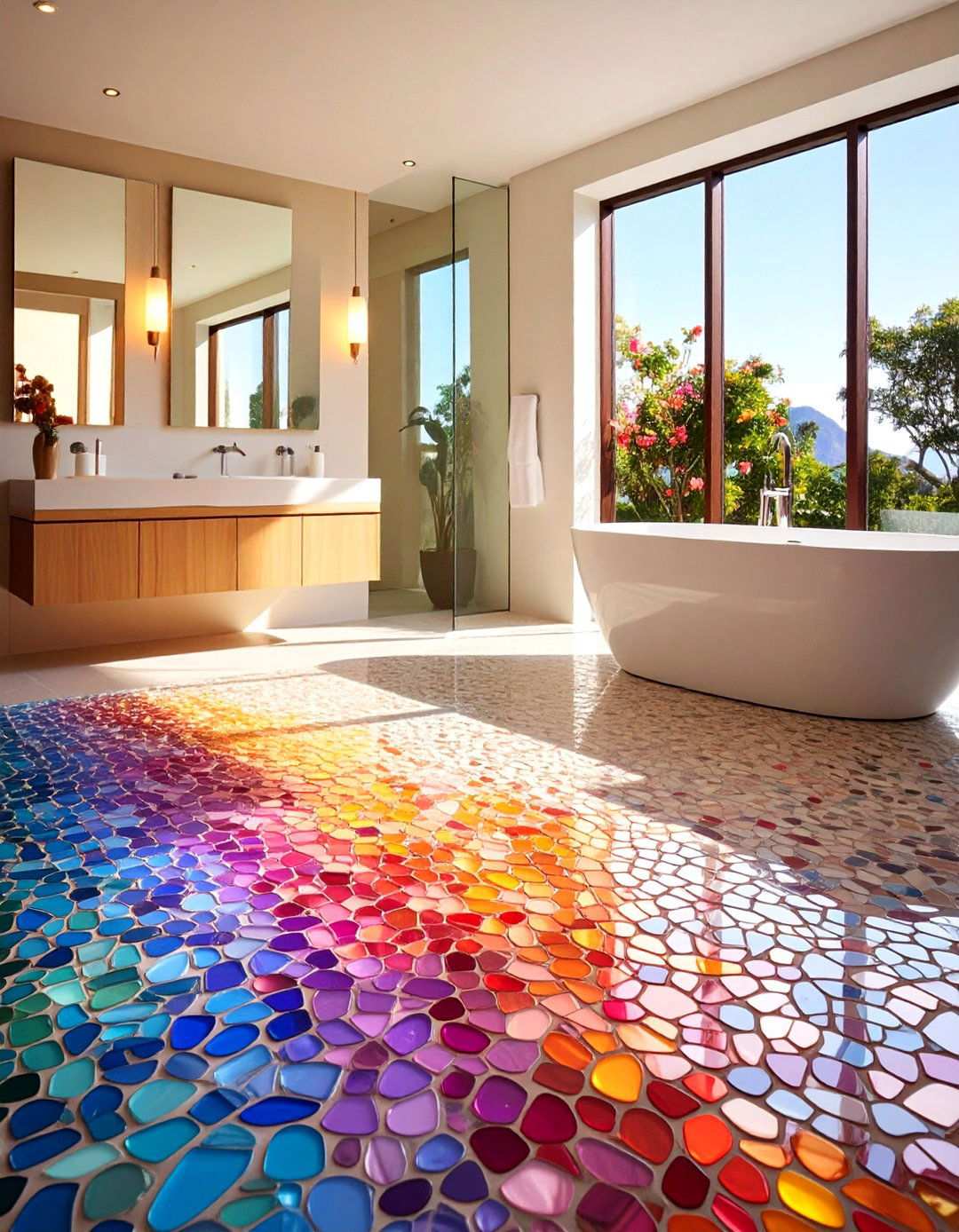 Micro Mosaic Floor Tile Intricacy - 20 Bathroom Mosaic Floor Tile Ideas