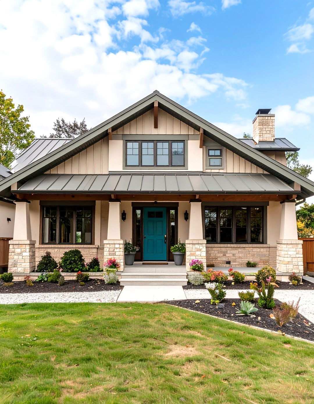 Mid Century Lines on a Beige Brick Ranch - 20 Beige Brick Exterior Home Ideas