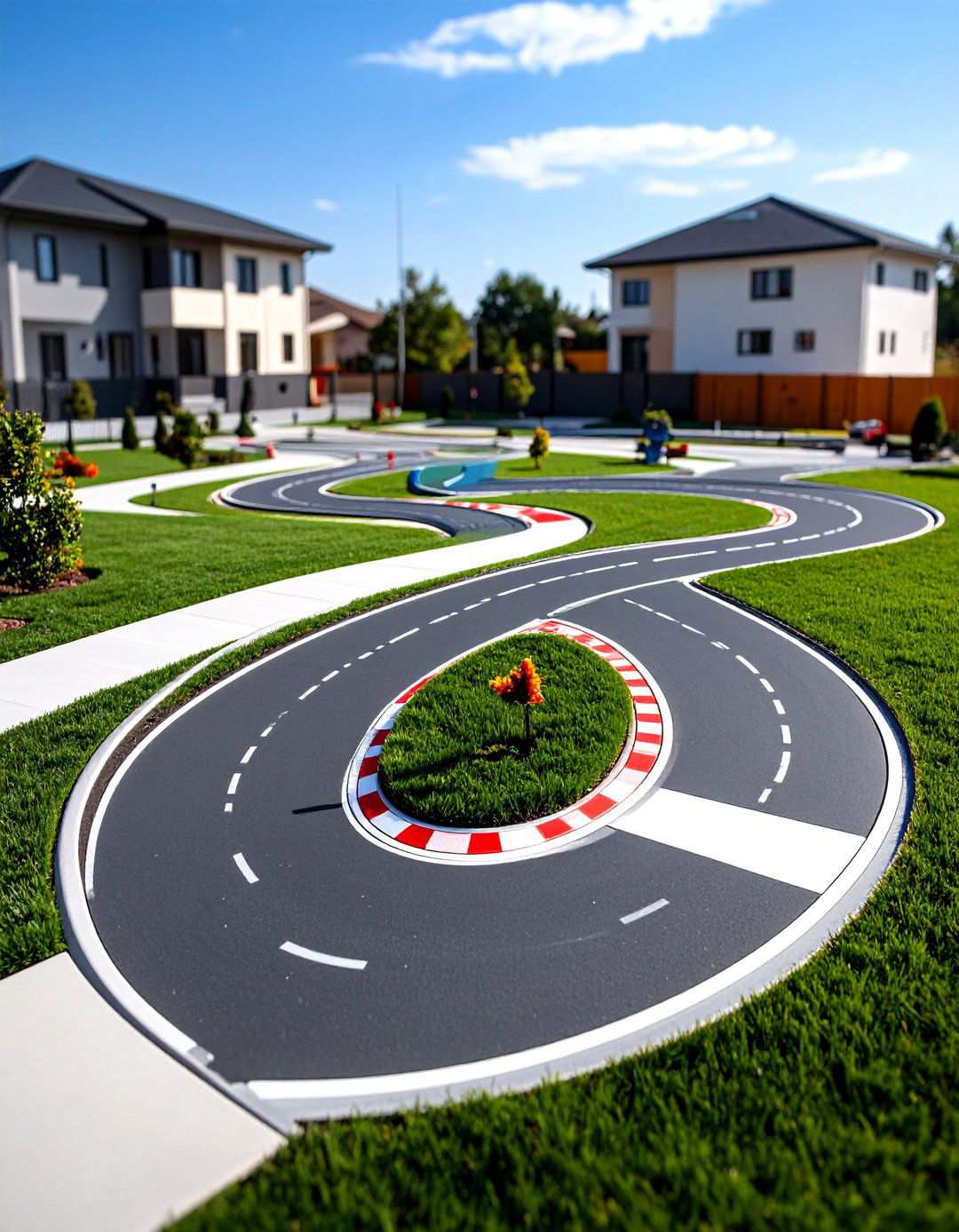 Miniature Race Track and Vehicle Play Area - 20 Backyard Playground Ideas