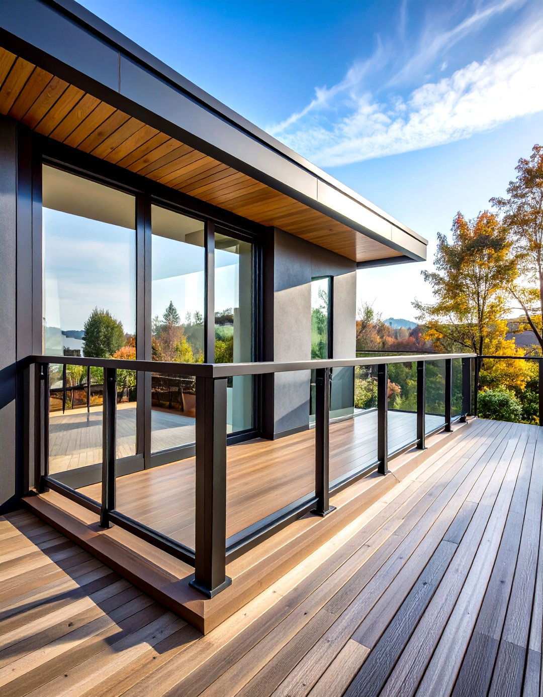 Minimalist Black Aluminum Frame Deck Railing - 20 black deck railing ideas