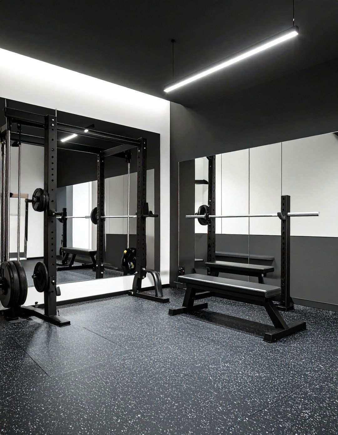Minimalist Black Garage Gym Zone - 20 Black Garage Ideas