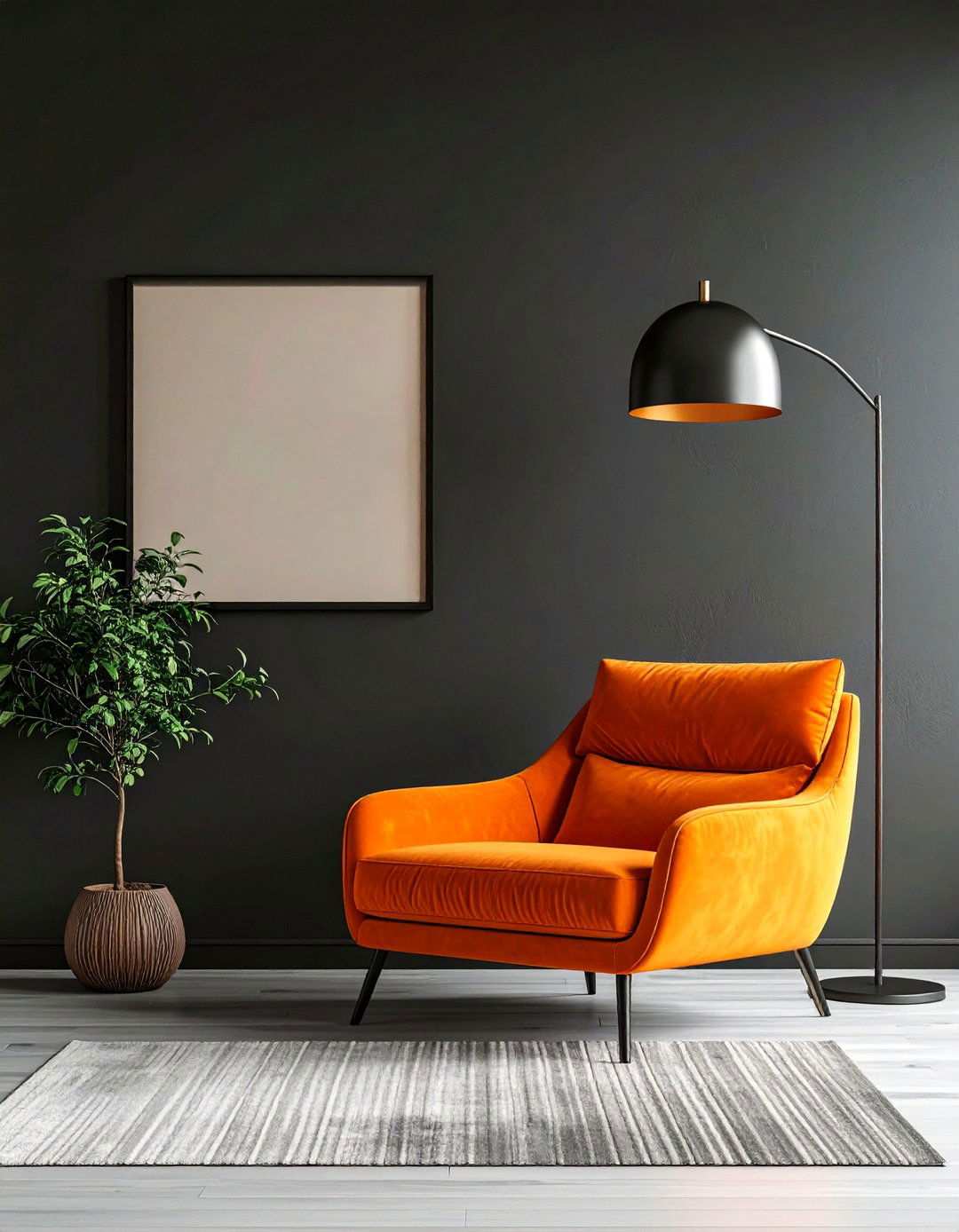 Minimalist Lines Maximum Impact - 20 Black and Orange Living Room Ideas