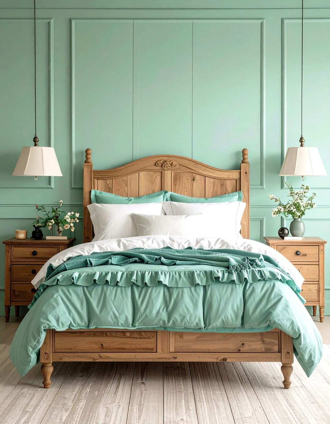 Mint Pastel and Shabby Ruffle Layers - 20 90s Bedroom Decor Ideas