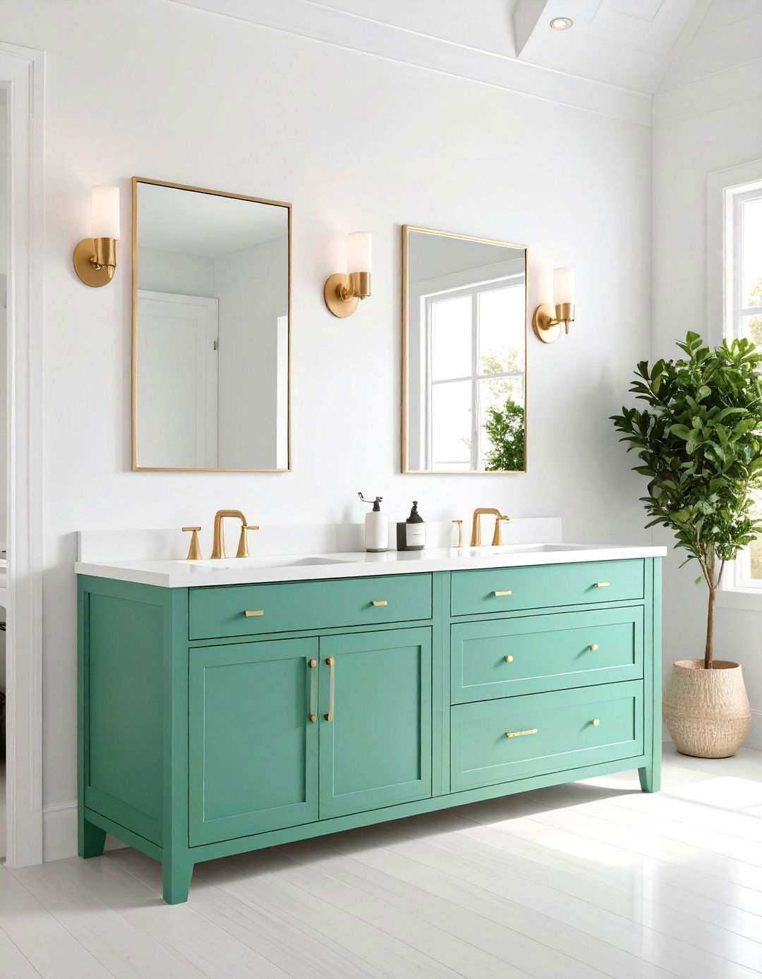 Mint to White Ombre Green Vanity - 20 Bathroom With Green Vanity