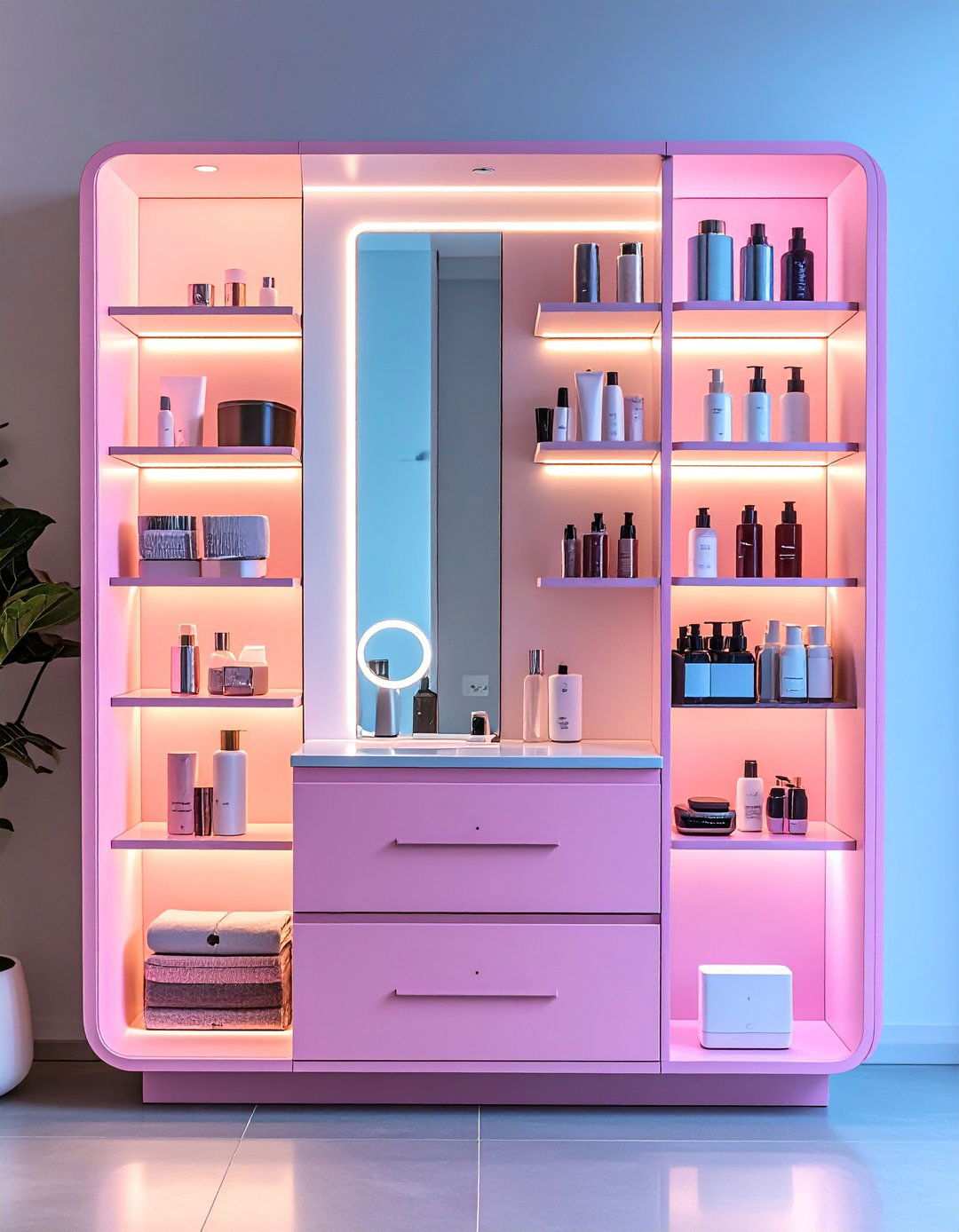 Mirror Cabinet Bathroom Organization with Shelving - 20 Bathroom Organization Ideas