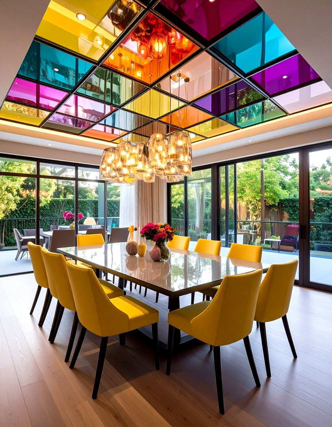 Mirror Inset Reflective Accent Ceiling - 20 Accent Ceiling Ideas