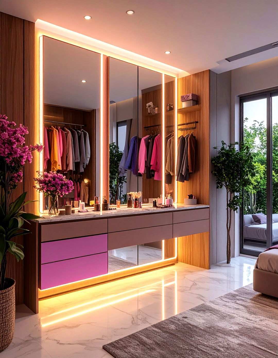 Mirror Integrated Vanity Bedroom Lighting - 20 Bedroom Lighting Ideas