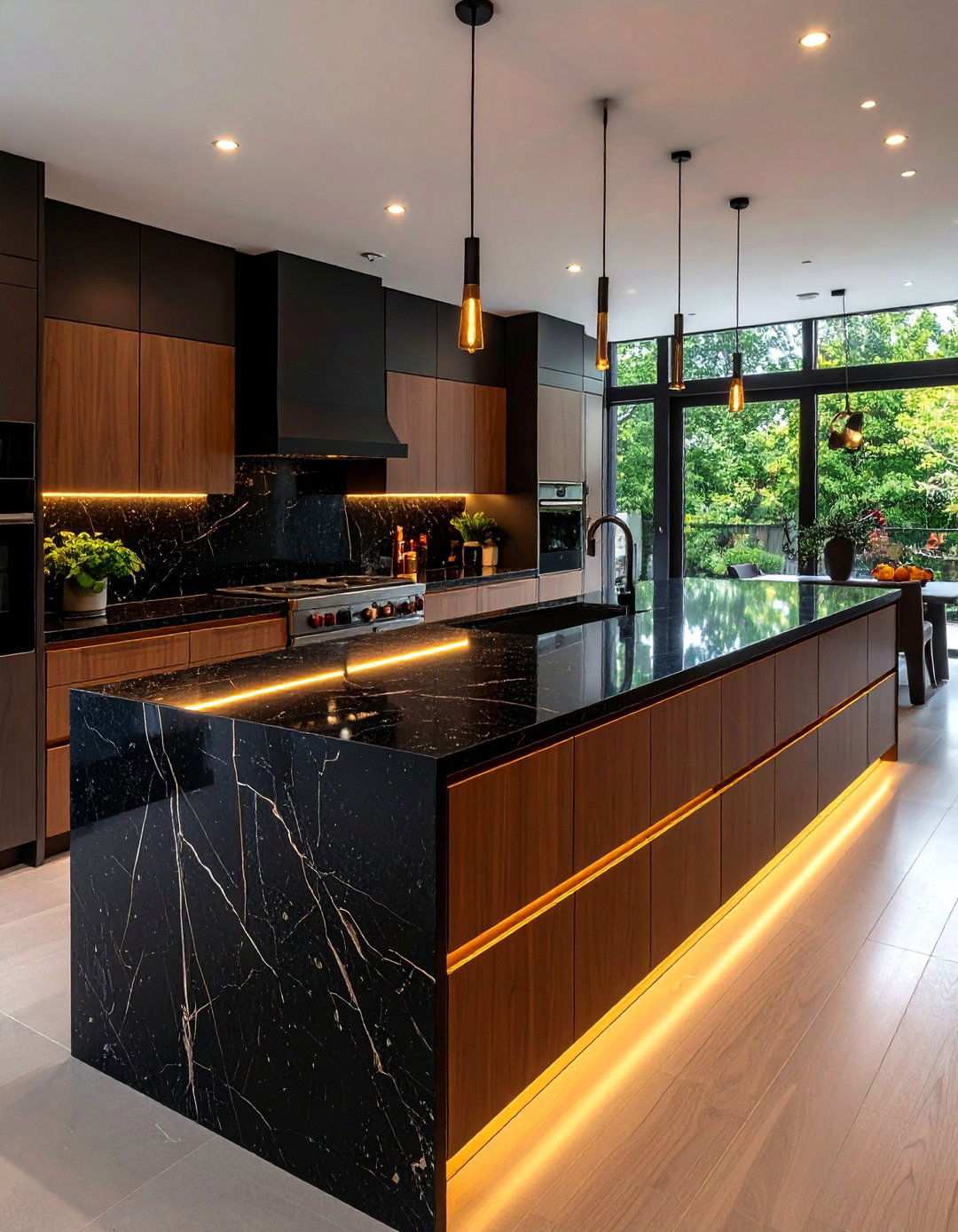 Mirror Like Polish for Small Kitchens - 20 Black Granite Countertops Kitchen Ideas