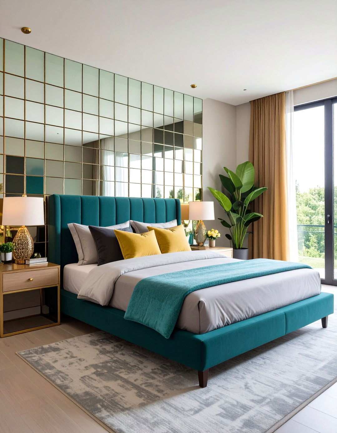 Mirror Mosaic Accent Wall - 20 Bedroom Accent Wall Ideas