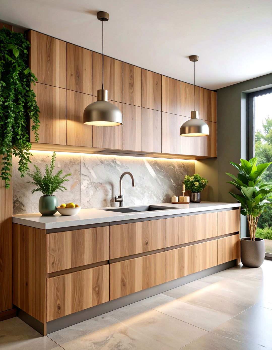 Mixed Material Backsplash Design - 20 Backsplash Ideas for White Cabinets and Granite Countertops