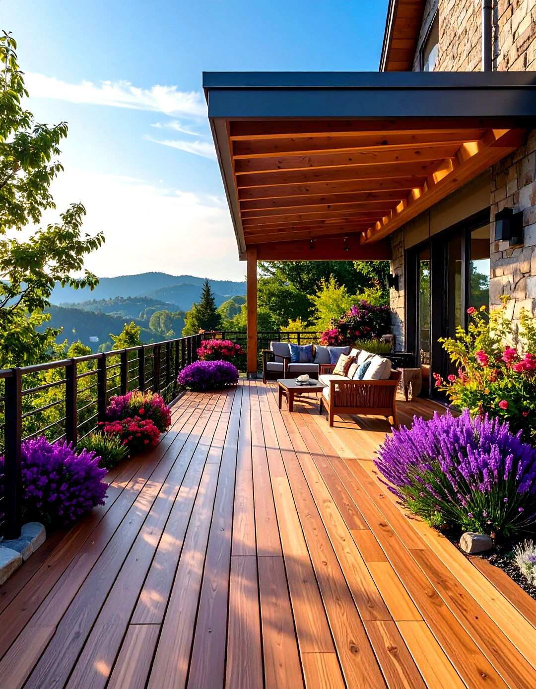 Mixed Material Deck with Contemporary Appeal - 20 2nd Floor Deck Ideas