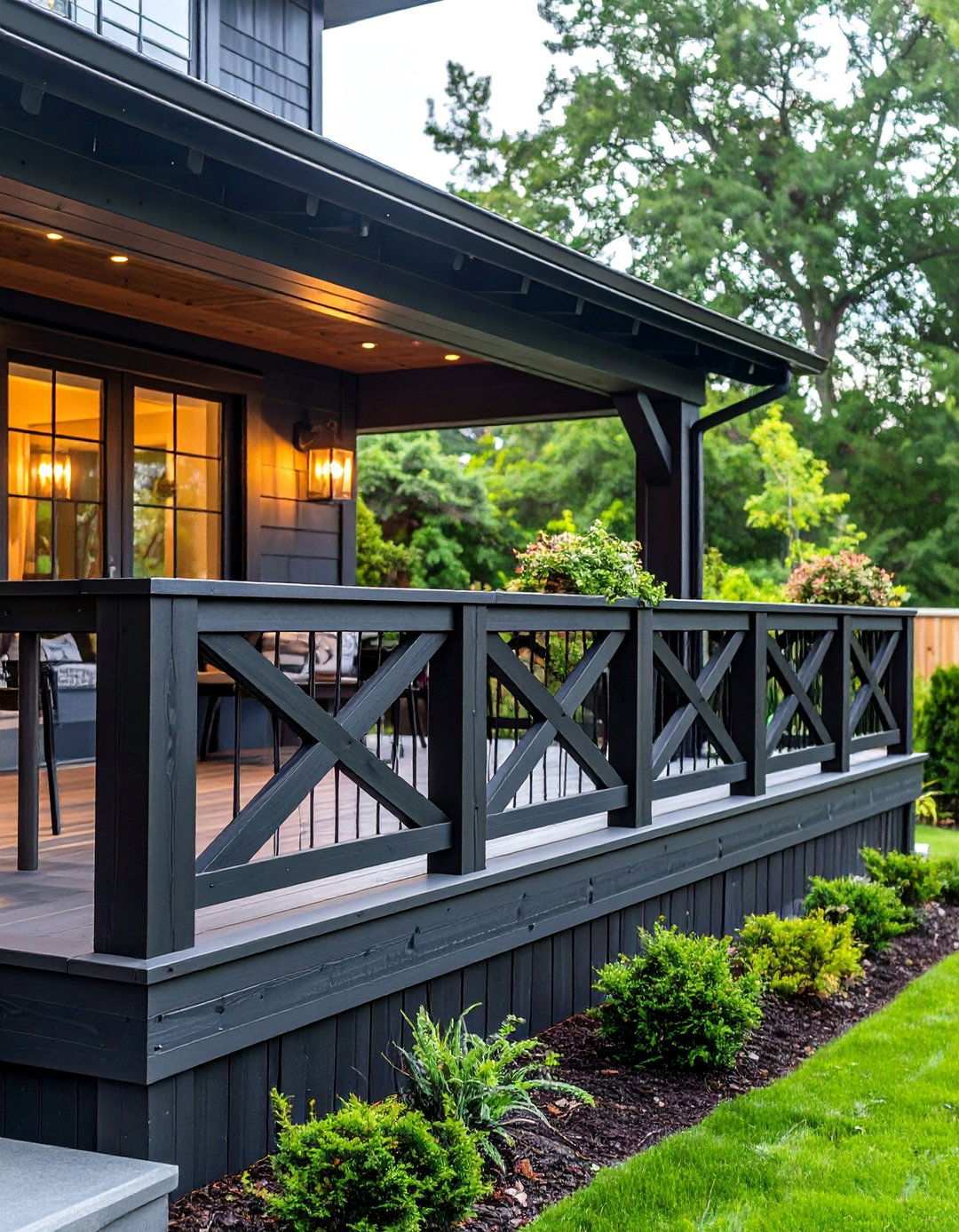 Modern Farmhouse Black Deck - 20 Black Deck Ideas