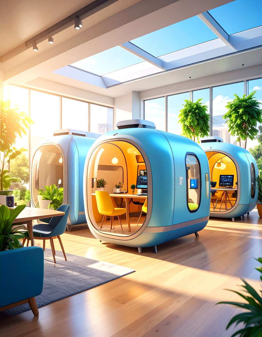 Modular Pod s Interior Design with Reconfigurable Room Capsules - 20 2100s Interior Design Ideas