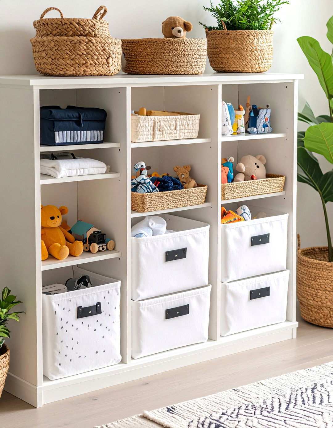 Modular Storage Baskets - 20 Black and White Nursery Ideas