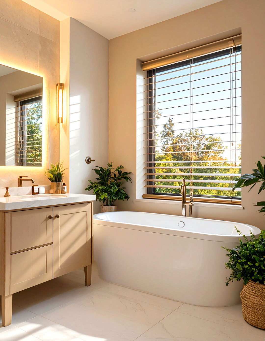 Moisture Proof Metal Mini Blinds for a Sleek Finish - 20 Bathroom Window Treatment Ideas