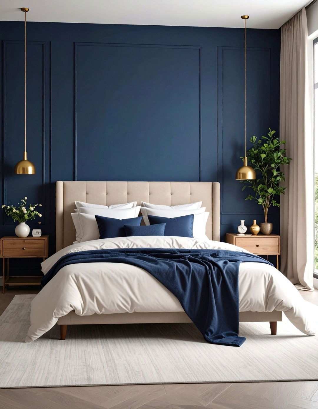 Moody Dark Hue Accent Wall - 20 Bedroom Accent Wall Ideas