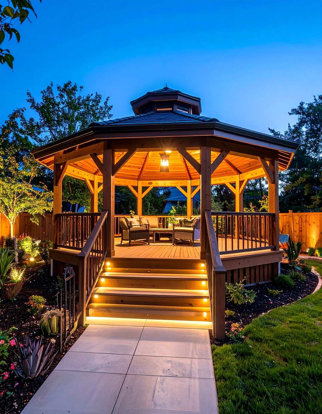 Multi Level Deck and Gazebo Combo - 20 Backyard Gazebo Ideas