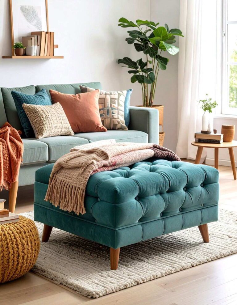 Multi Purpose Ottoman Storage for Small Living Rooms - 20 Apartment Small Living Room Ideas