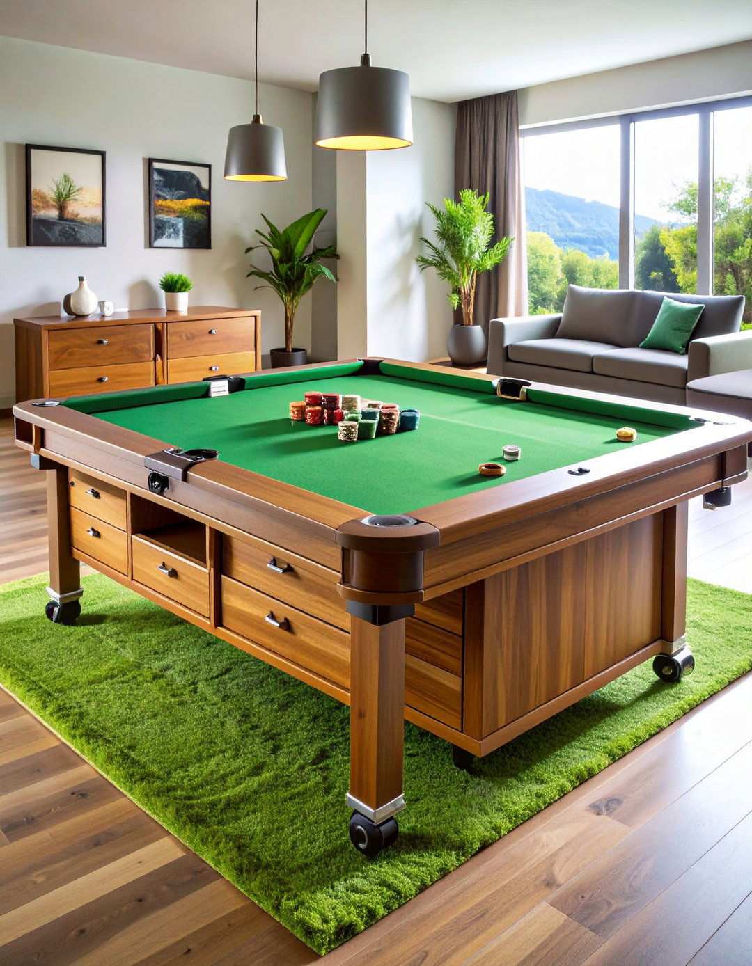 Multifunctional Gaming Table Maximizes Black Man Cave - 20 Black Man Cave Ideas