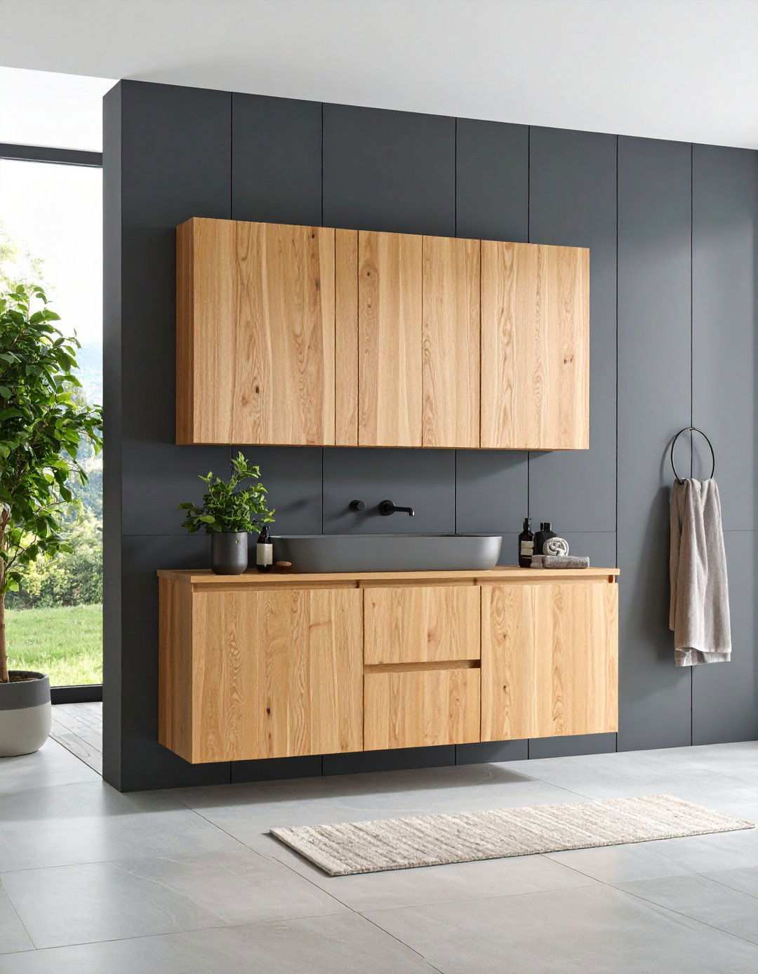 Natural Light Wood Cabinets - 20 Bathroom Cabinet Color Ideas