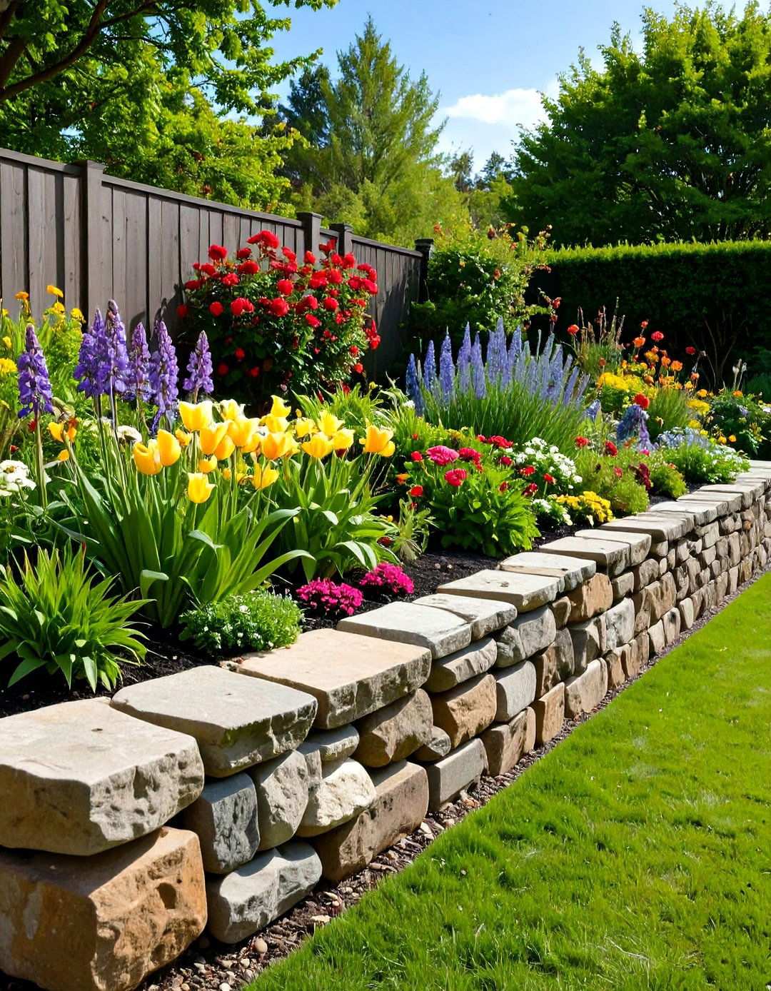Natural Stone Raised Garden Bed - 20 Inexpensive Raised Garden Bed Ideas