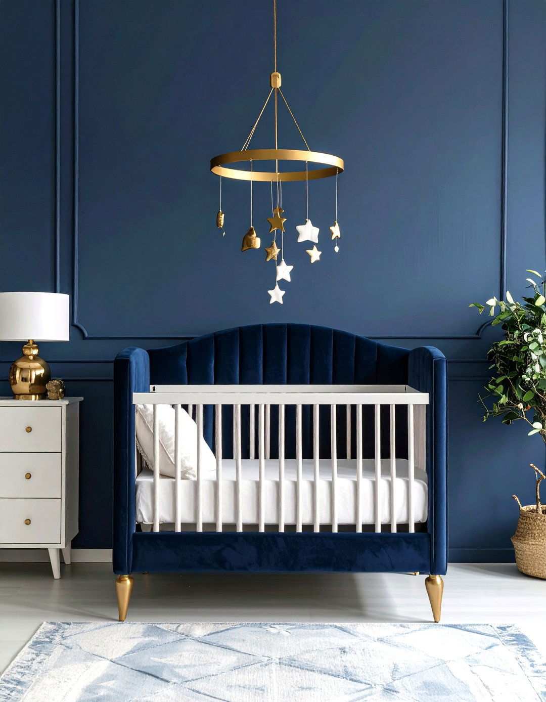 Navy and Gold Baby Room Elegance - 20 Baby Room Ideas