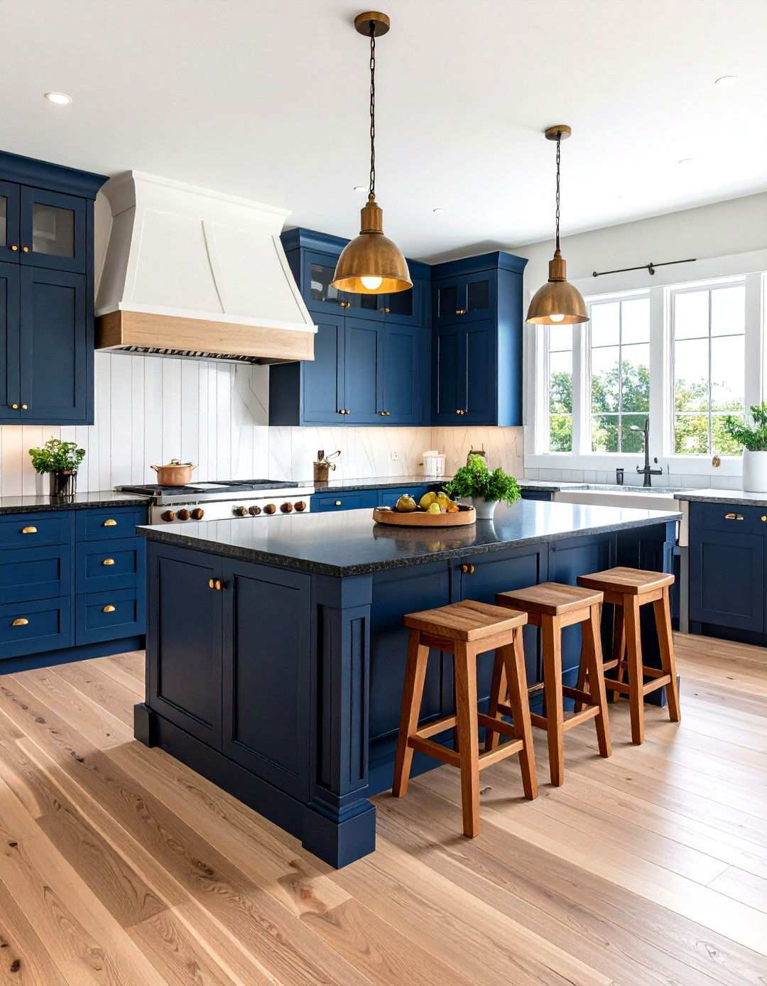 Navy Blue Depth With Brass Sparkle - 20 Black Granite Countertops Kitchen Ideas