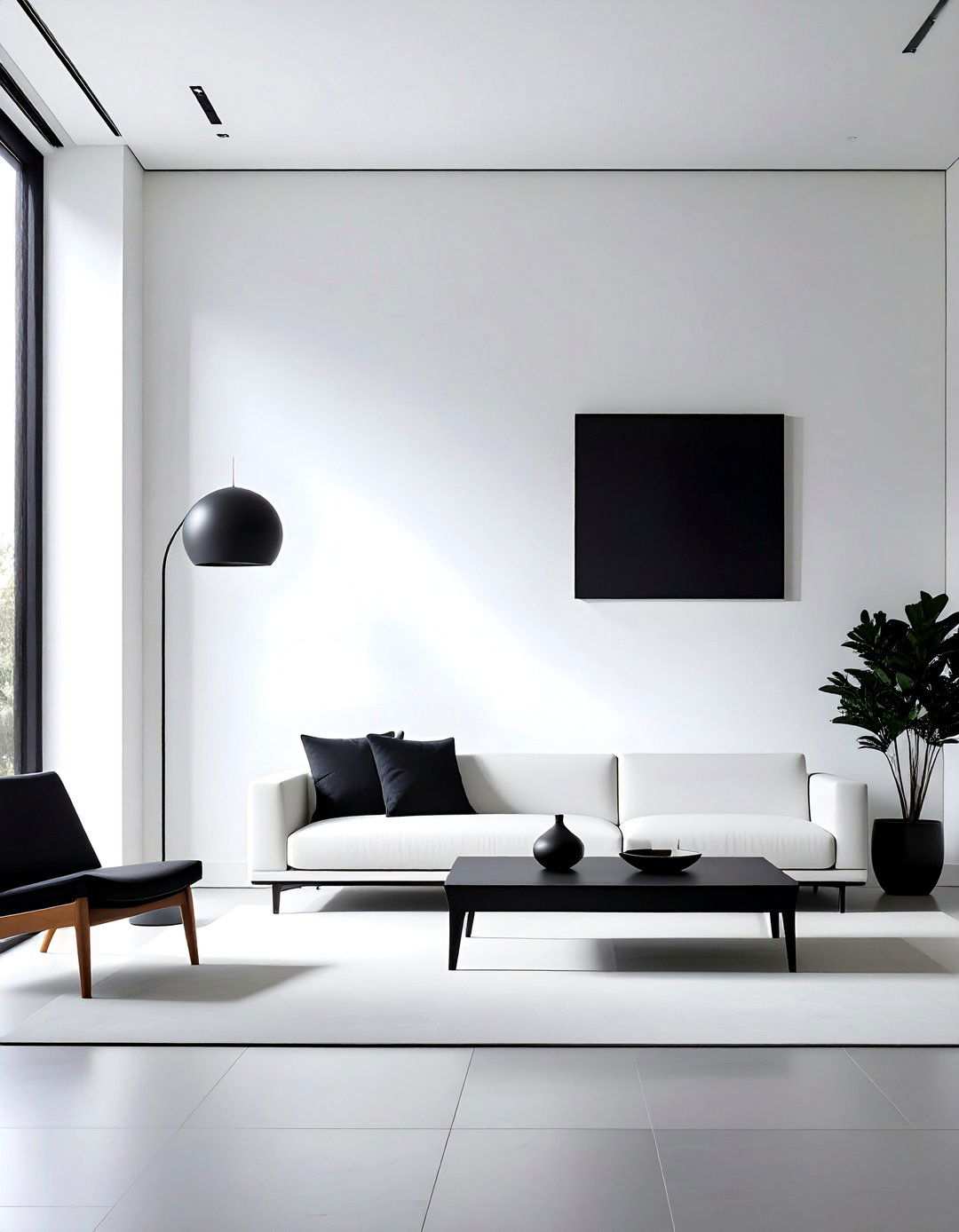 Negative Space Amplifies Visual Rest - 20 Black and White Living Room Ideas