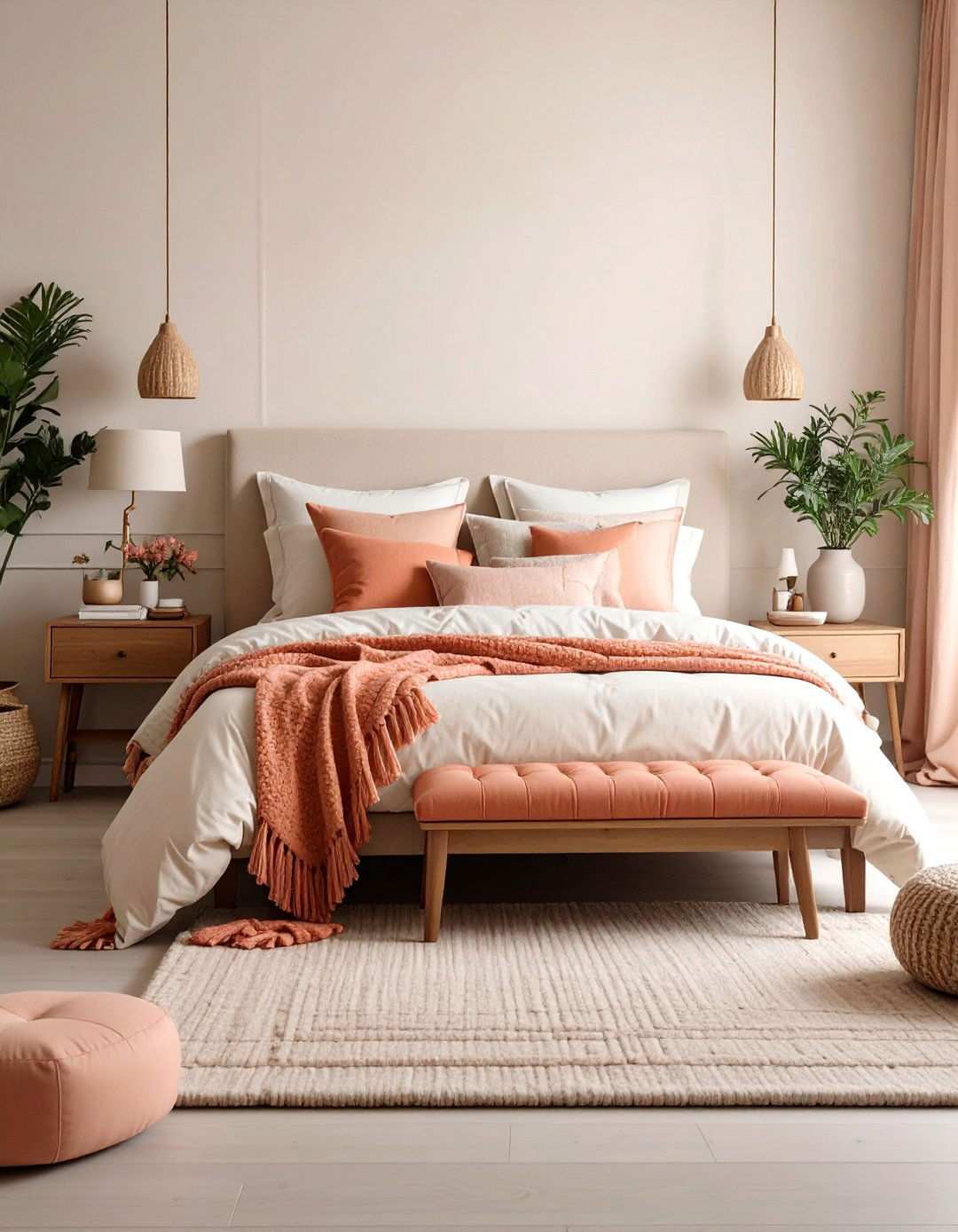 Neutral Bases with Color Pops Revitalize Bedroom Decor - 20 Bedroom Decor Ideas