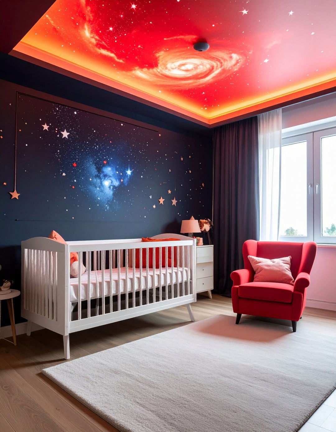 Night Light Projector in a Black Nursery - 20 Black Nursery Ideas