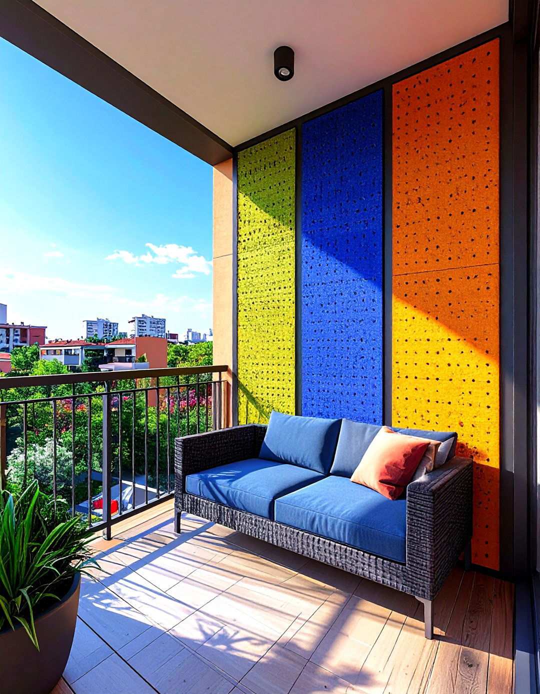 Noise Dampening Acoustic Panels for Urban Calm - 20 Balcony Privacy Ideas