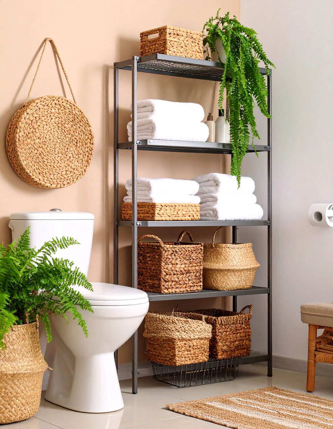 Optimize Small Apartment Bathroom Storage with Over Toilet Solutions - 20 Apartment Bathroom Ideas