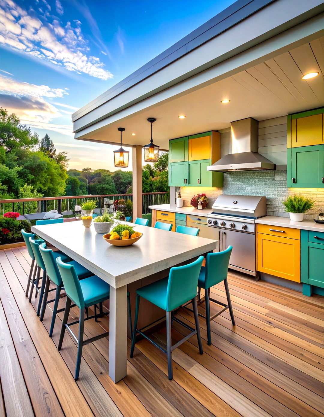 Outdoor Kitchen Deck for Culinary Entertainment - 20 2nd Floor Deck Ideas