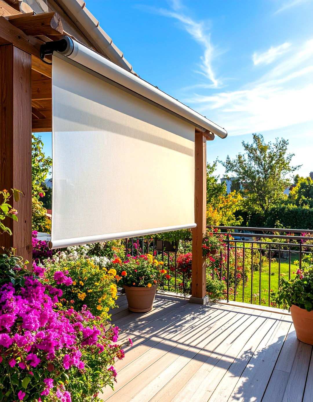 Outdoor Roller Shades for Adjustable Balcony Protection - 20 Balcony Shade Ideas