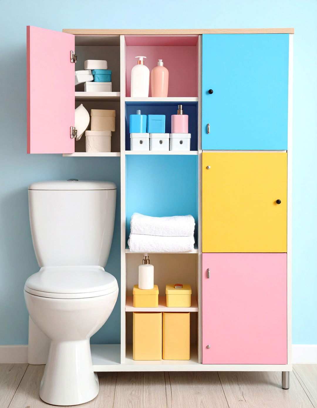 Over the Toilet Cabinet Reclaims Bathroom Storage Space - 20 Bathroom Storage Ideas