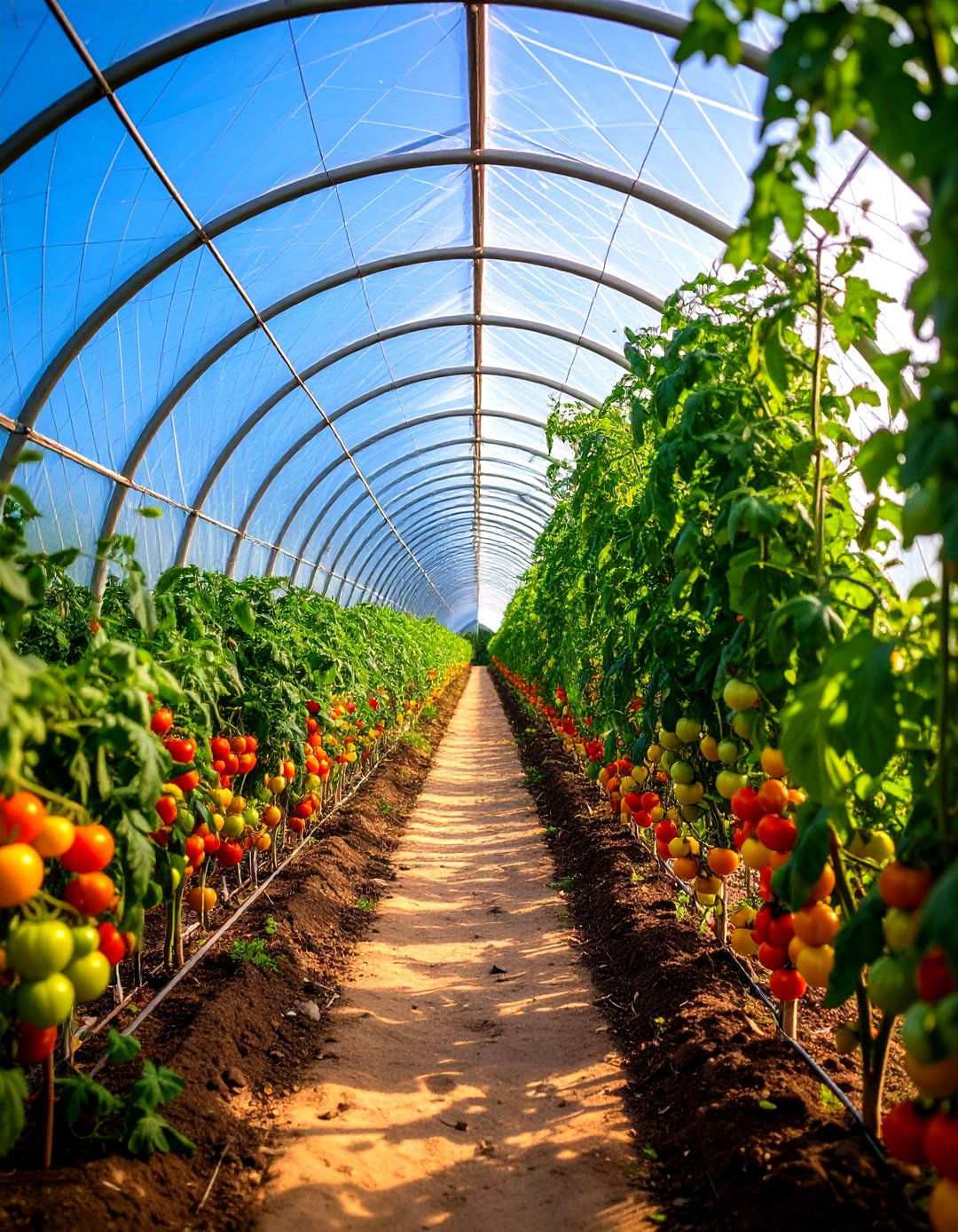 Overhead Tomato Tunnel - 20 Tomato Trellis Ideas