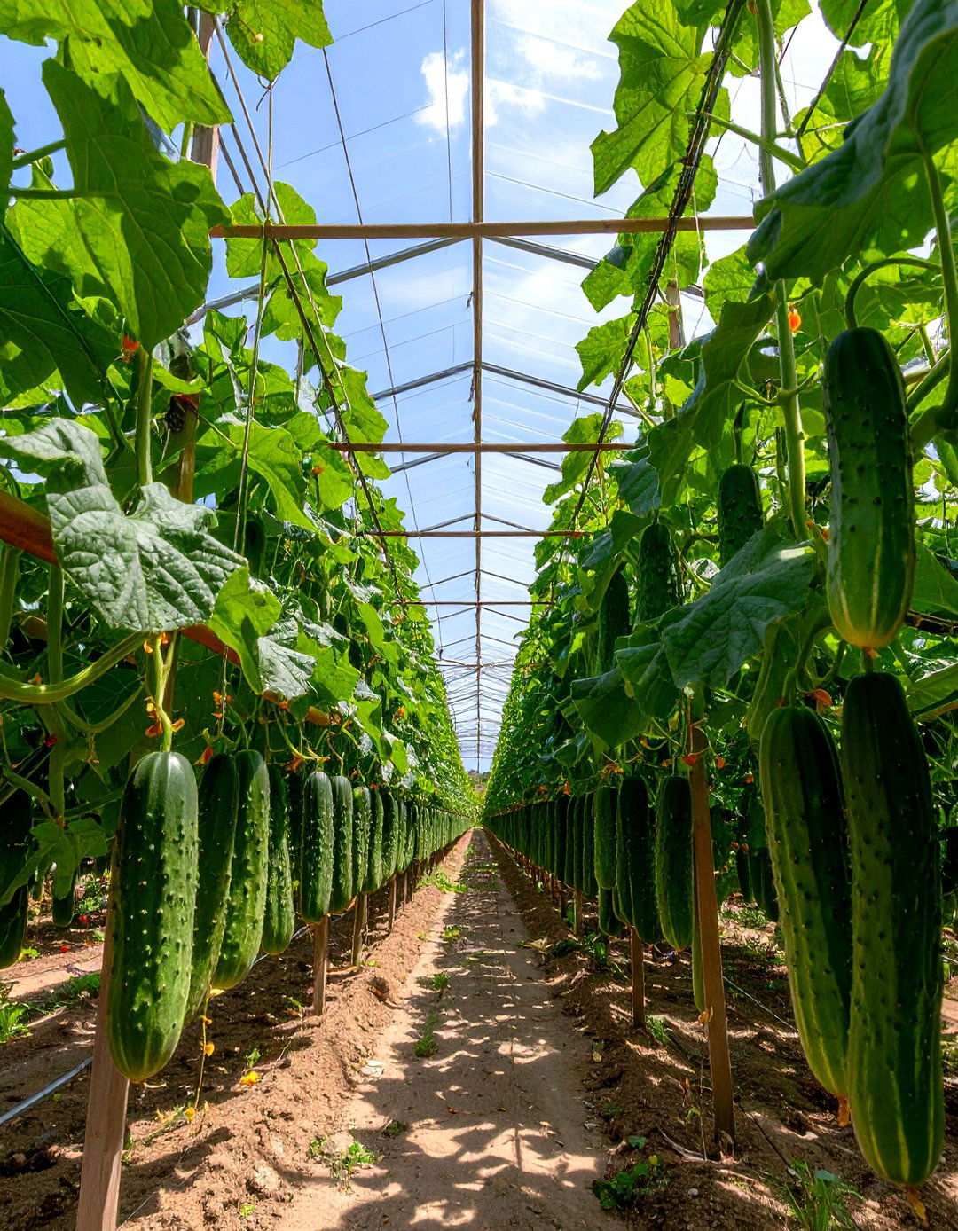 Overhead Umbrella Greenhouse Trellis - 20 Cucumber Trellis Ideas
