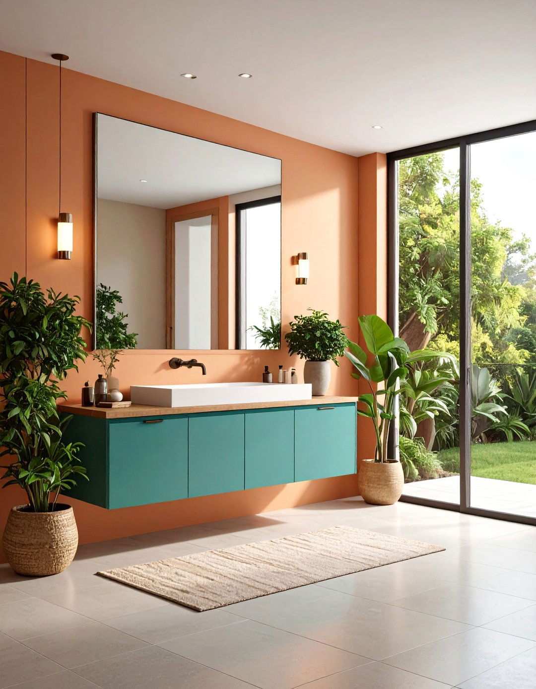 Oversized Wall to Wall Bathroom Mirror Expands Space - 20 Bathroom Mirror Ideas