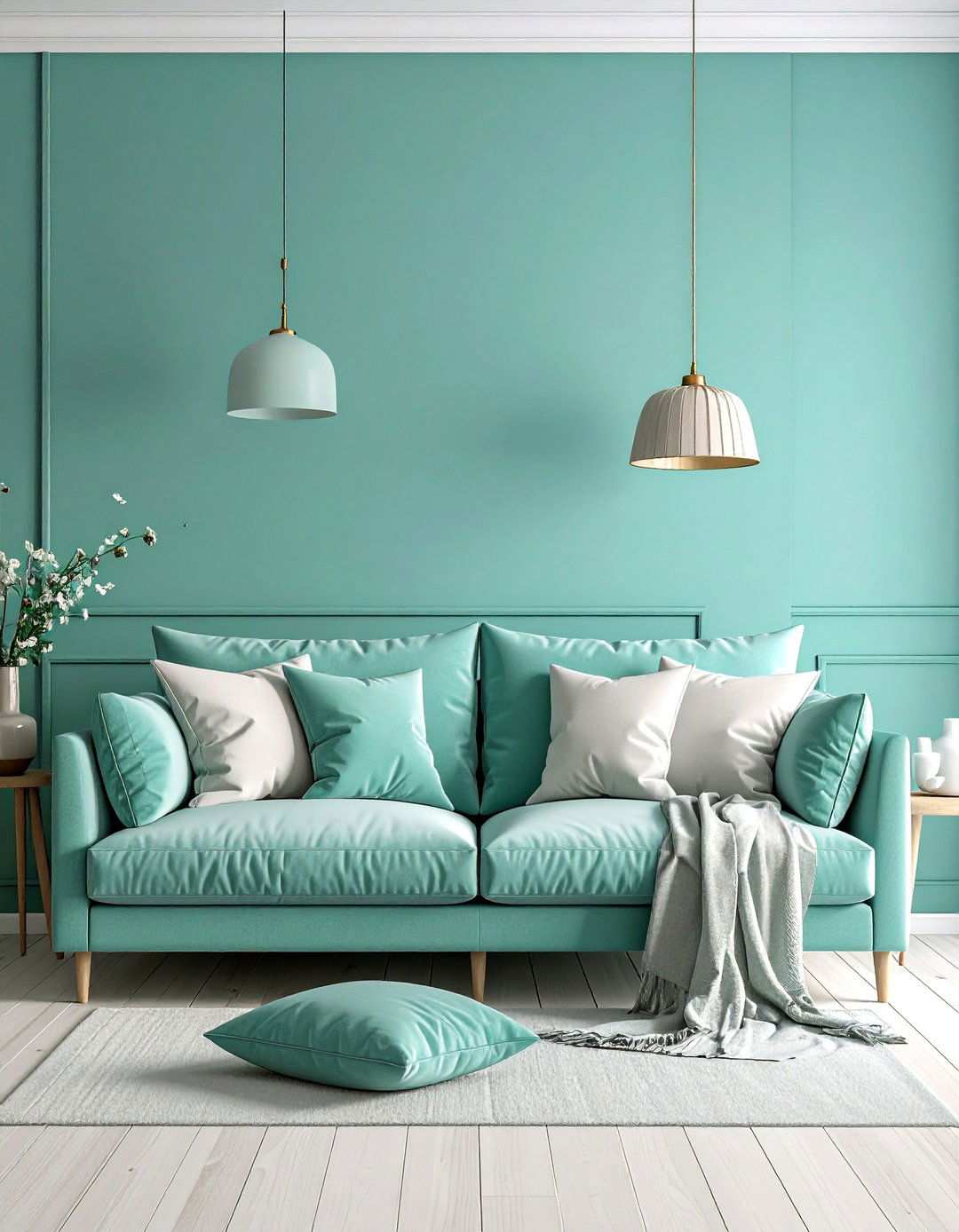Paint in Sea Glass Tones for a Calm Beach House Living Room - 20 Beach House Living Room Ideas